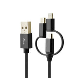 Cwxuan 3 in 1 Micro USB / Type-C / 8 Pin Charging Sync Data Cable - 100cm