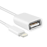 OTG 8 Pin Port to USB Female Adapter Cable for iPad / iPhone