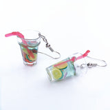 Creative Unique Bubble Tea Drop Earrings Personality Resin Milk Tea Drink Earring for Girl Funny Party Jewelry Christmas Gifts