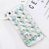 Phone Case For iPhone 6 7 Cute 3D Love Heart Glitter Bling Soft Back Cover For iPhone 6 6S Plus 7 8 X XR Xs Max Cover