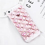 Phone Case For iPhone 6 7 Cute 3D Love Heart Glitter Bling Soft Back Cover For iPhone 6 6S Plus 7 8 X XR Xs Max Cover